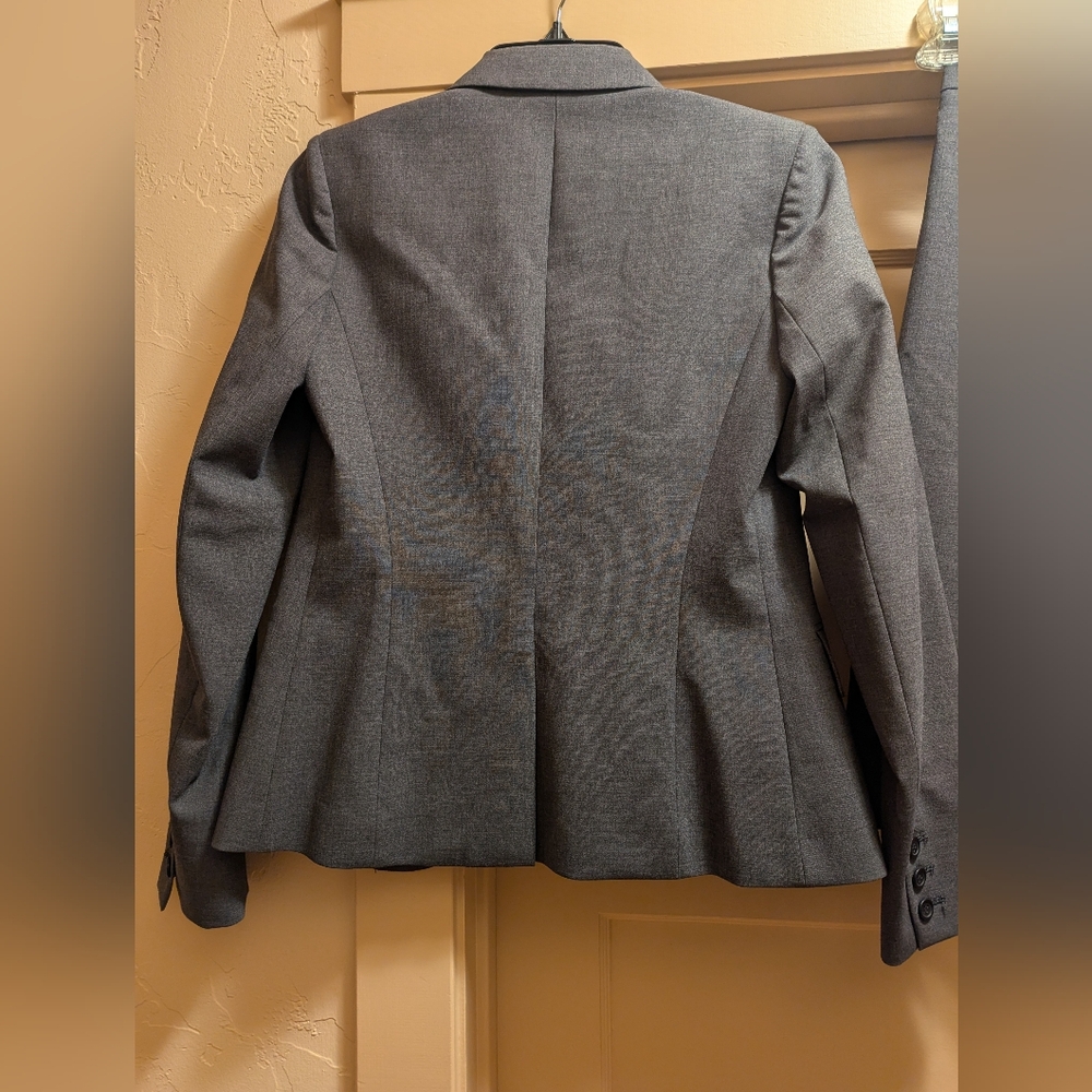 Women's Theory brand dark grey skirt suit